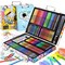180 Piece Drawing Painting Art Kit with Clipboard and Coloring Papers, Gifts Art Set Case with Oil Pastels, Crayons, Colored Pencils, Watercolor Cakes
